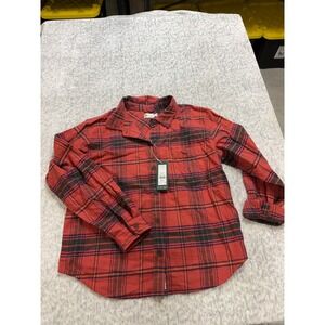 Alpine Design Womens Midweight‎ Flannel Shirt Red Fiery Skipper Plaid ADW24300 M